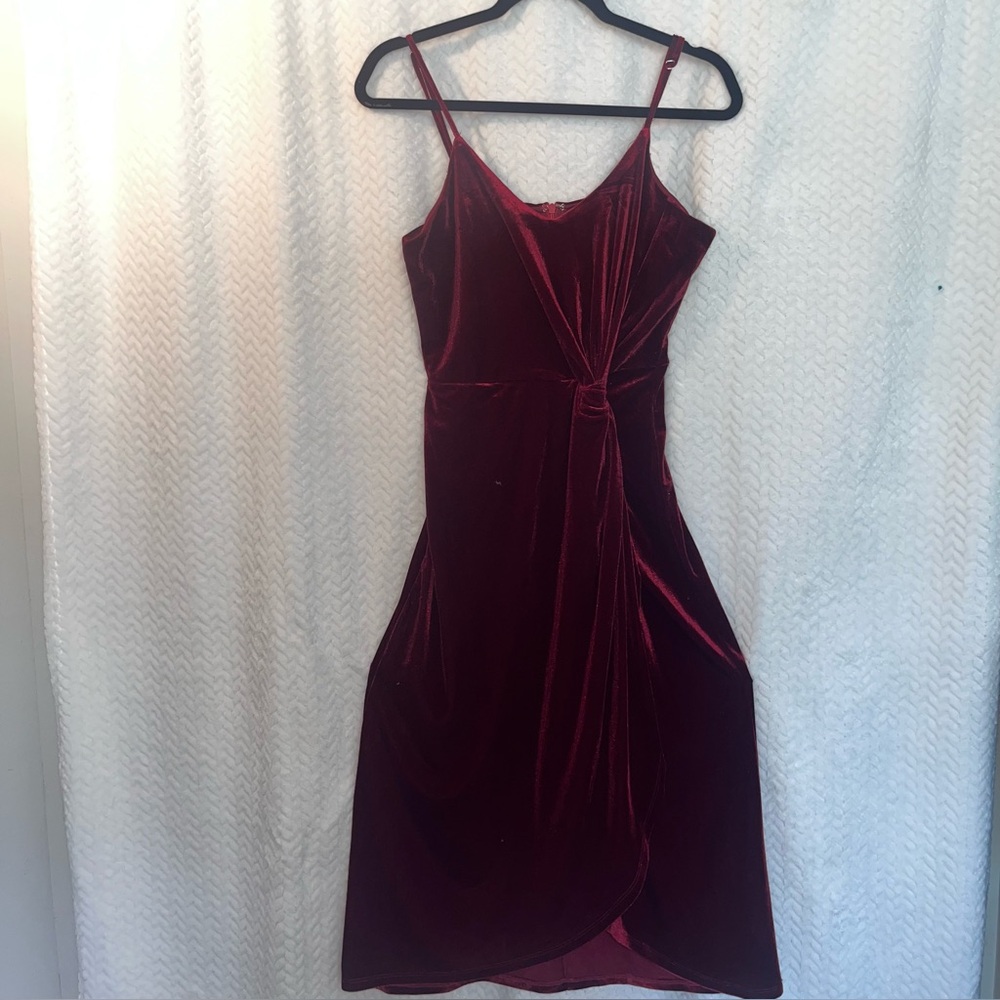 Elegant Velvet Red Dress